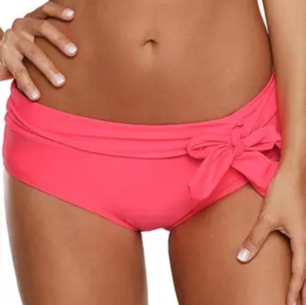 Women's Pink Tied Waist Band Bikini Bottom